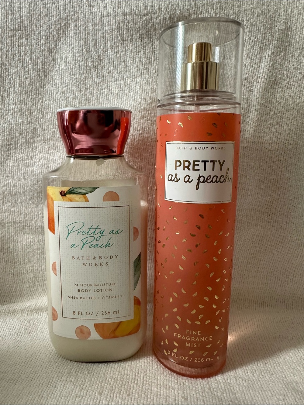 Bath & Body Works Pretty as a Peach Lotion & Fragrance Mist - Peach & Rose Gold